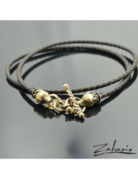 Pendant Strap Wolves Bronze