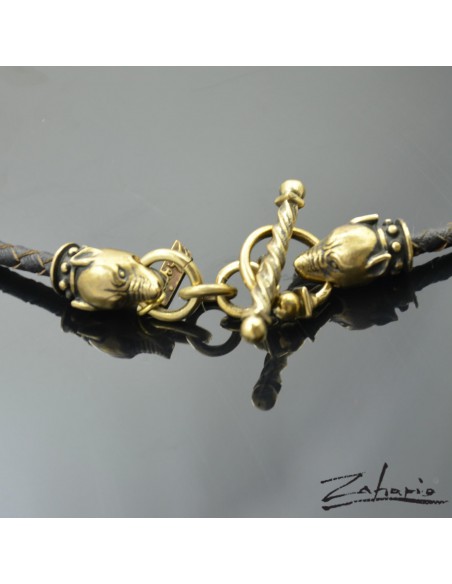 Pendant Strap Wolves Bronze