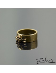 Obrączka Mała Czaszka Brąz