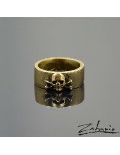 Obrączka Mała Czaszka Brąz 2