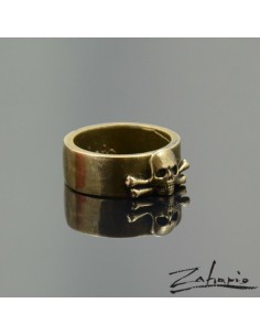 Obrączka Duża Czaszka Brąz 2