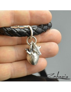 Bransoletka Anatomiczne Duże Serce Srebro